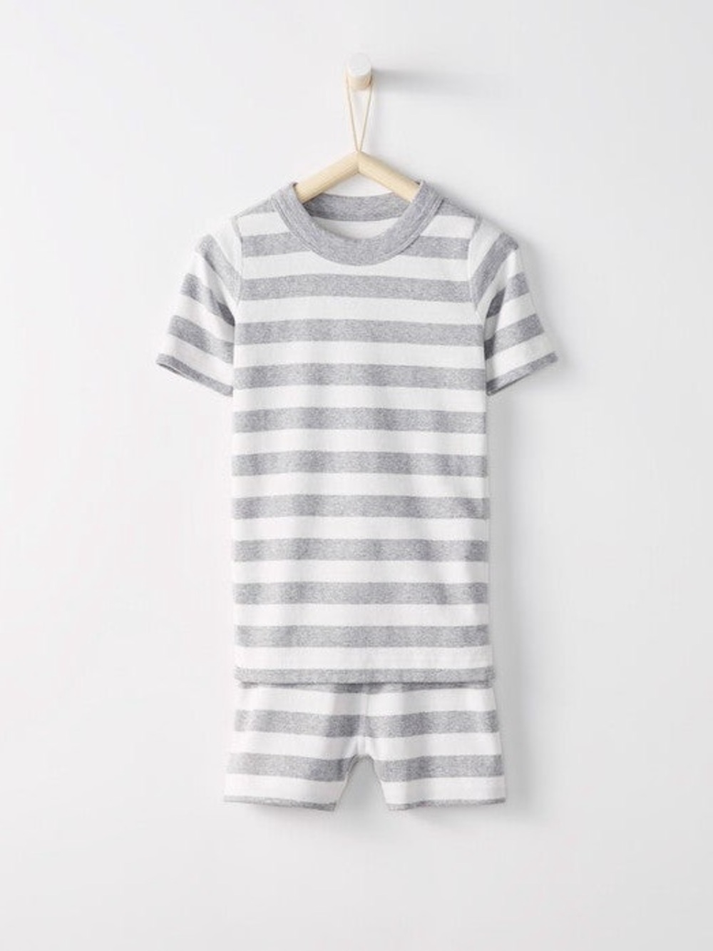 Hanna Andersson striped pajamas size 3, gray and white